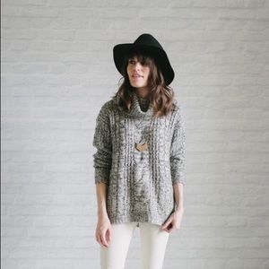 Forever 21 oversized marled gray turtleneck